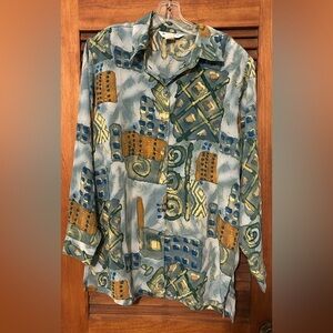 VINTAGE BEVERLY ROSE 🌹 Funky Button Up Blouse Size 2X